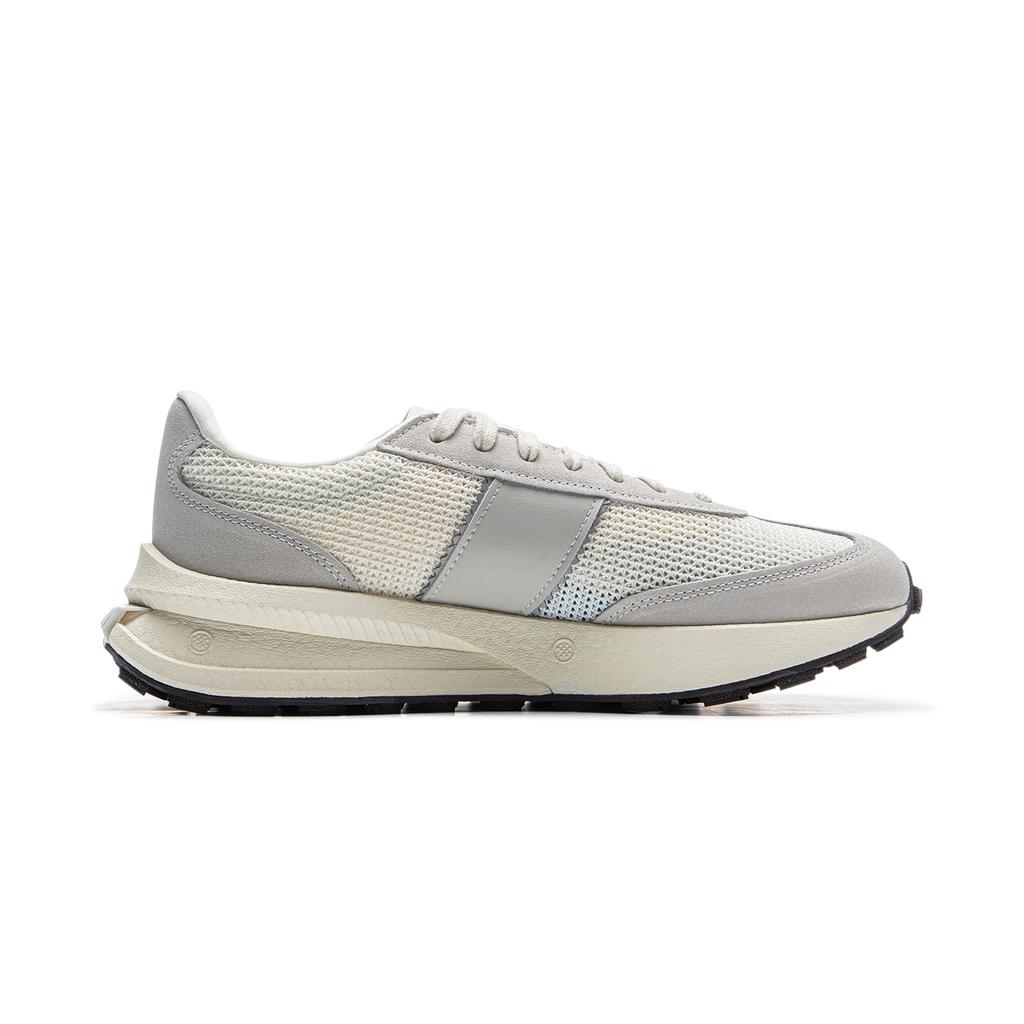 New LiNing Wear-Resistant Slip-Resistant Coverage Low-Top Casual Shoes Unisex Beige Gray AZGV055-2