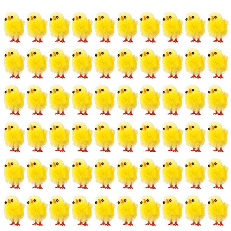60pcs Easter Chick Surprise Toy for Filling Easter Egg Easter Party Favor Egg Hunt Supplies Kids Gift Stuffed Chicken