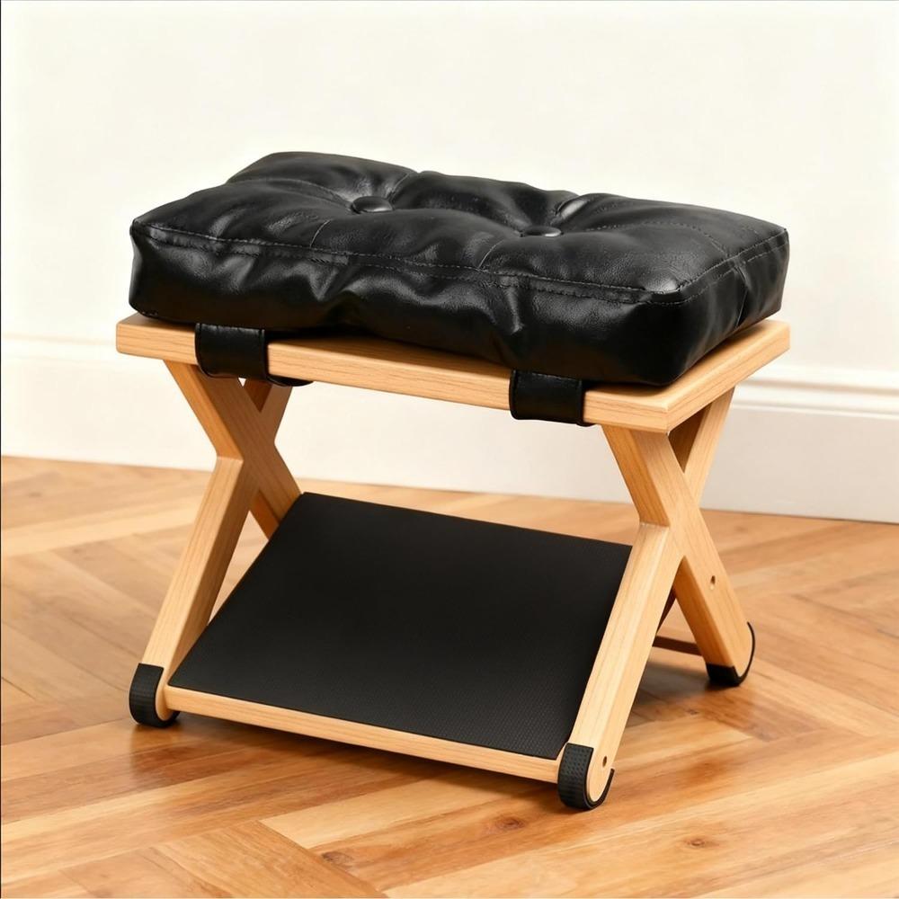 

New Wooden Under Desk Footrest Non-Slip Ergonomic Office Foot Pedal Rubber Pad Durable Foot Stool Work Foot Support чёрный