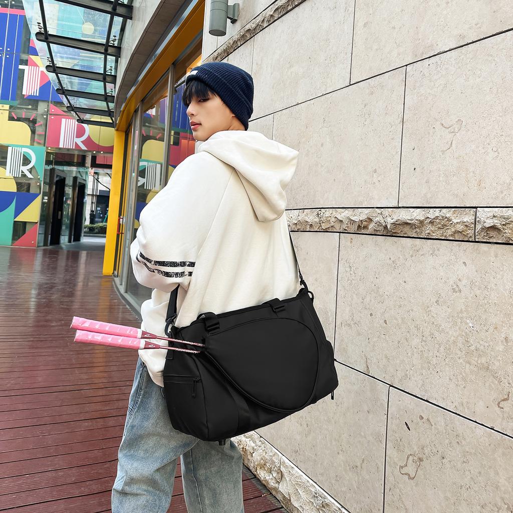 Schoolbag Badminton Racket Bag Large Capacity Women's Crossbody Bag Sports Clothes Tennis Bag, Men's Portable Sports Fitness Bag