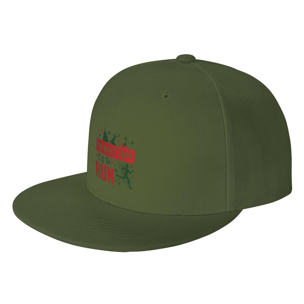 Fashion Running Christmas Oh What Fun It Is To Run Flat Brim Sun Hat High CostPerforUnisexce Sharp Visors