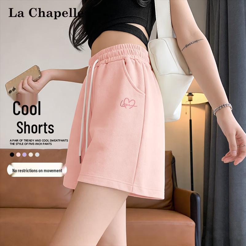 La Chapelle Women s Sweet Heart Print Summer Athletic Shorts L