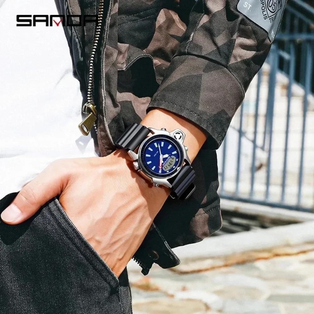 SANDA Casual Style Watches Men Quartz Wristwatch Waterproof Shock Man Watch Relogio Mascuo 3008 Fashion New Sport Men's Watch