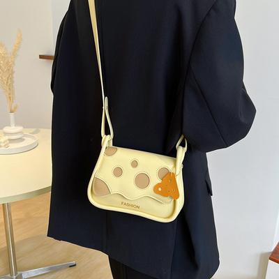 Versatile and Simple Cheese Decorati Shoulder Bag, Fashiable Leather Women's Crossbody Bags, Suitable for Commuting Banquets