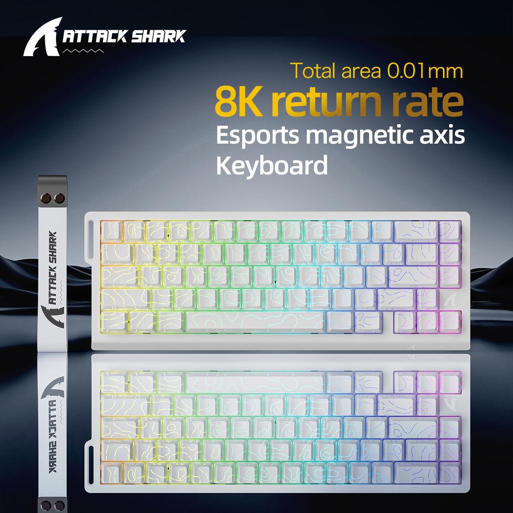 ATTACK SHARK X68HE X68Pro He Magnetic Mechanical Keyboard for Pro Gaming 0.01mm Rapid Trigg 8000Hz SOCD/Rs 0.125ms 128K Rate