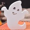 Cute Halloween Room Decor Ghost Wooden Table Sign, Spooky White Standing Modern Farmhouse Accents Block Sign for Holiday Tiered Tray Centerpiece,