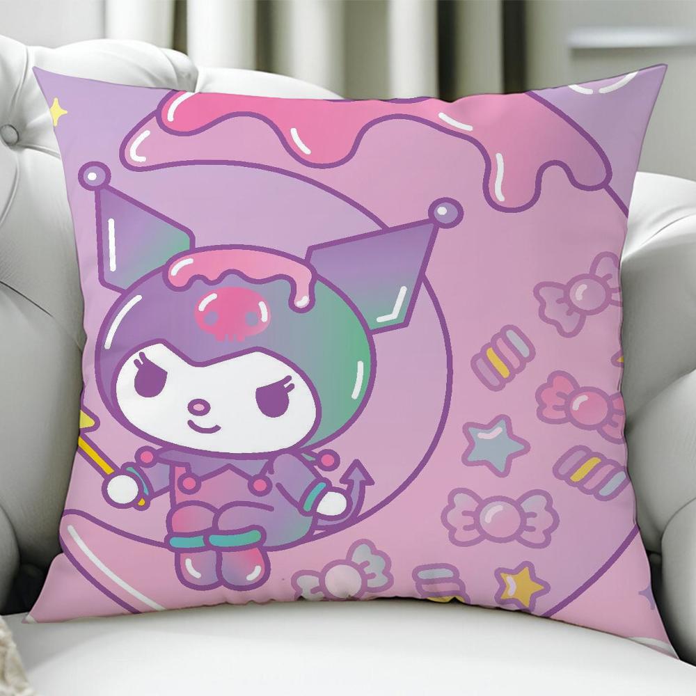 K-Kuromi Fashion Cushion Cover Birthday Anniversary Gifts Double Sided Printed Zipper Cushion Cover Soft Skin Bedding