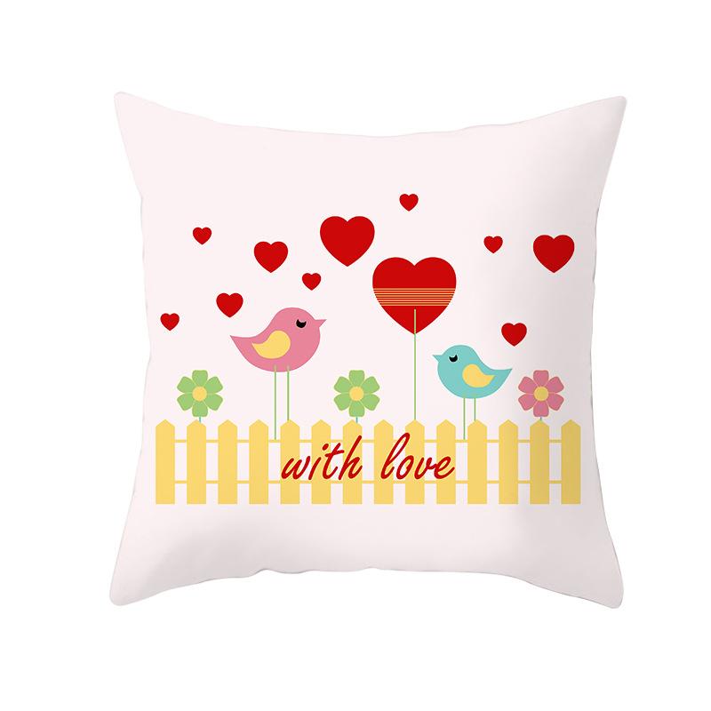 Cartoon-Druck Serie Valentinstag Pfirsichhaut Kissenbezug Heimstoff Quadratischer Kissenbezug