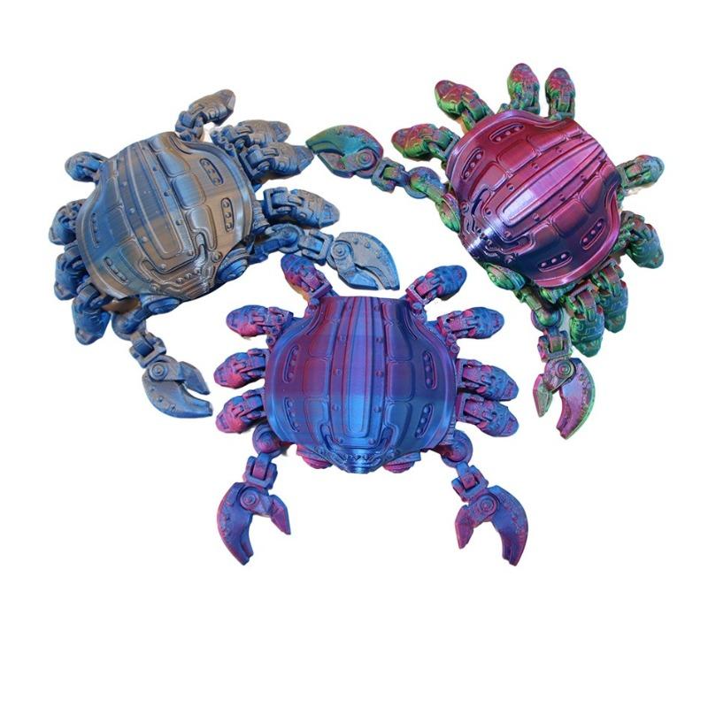 3D Printing Mechanical Crab Joint Movable Model Exquisite Novelty Anti-stress Figurine Miniature Desk Accessories Boys Gift
