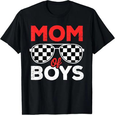 Mutter von Jungen Muttertag Rennwagen Kariert Mutter von Jungen T-Shirt