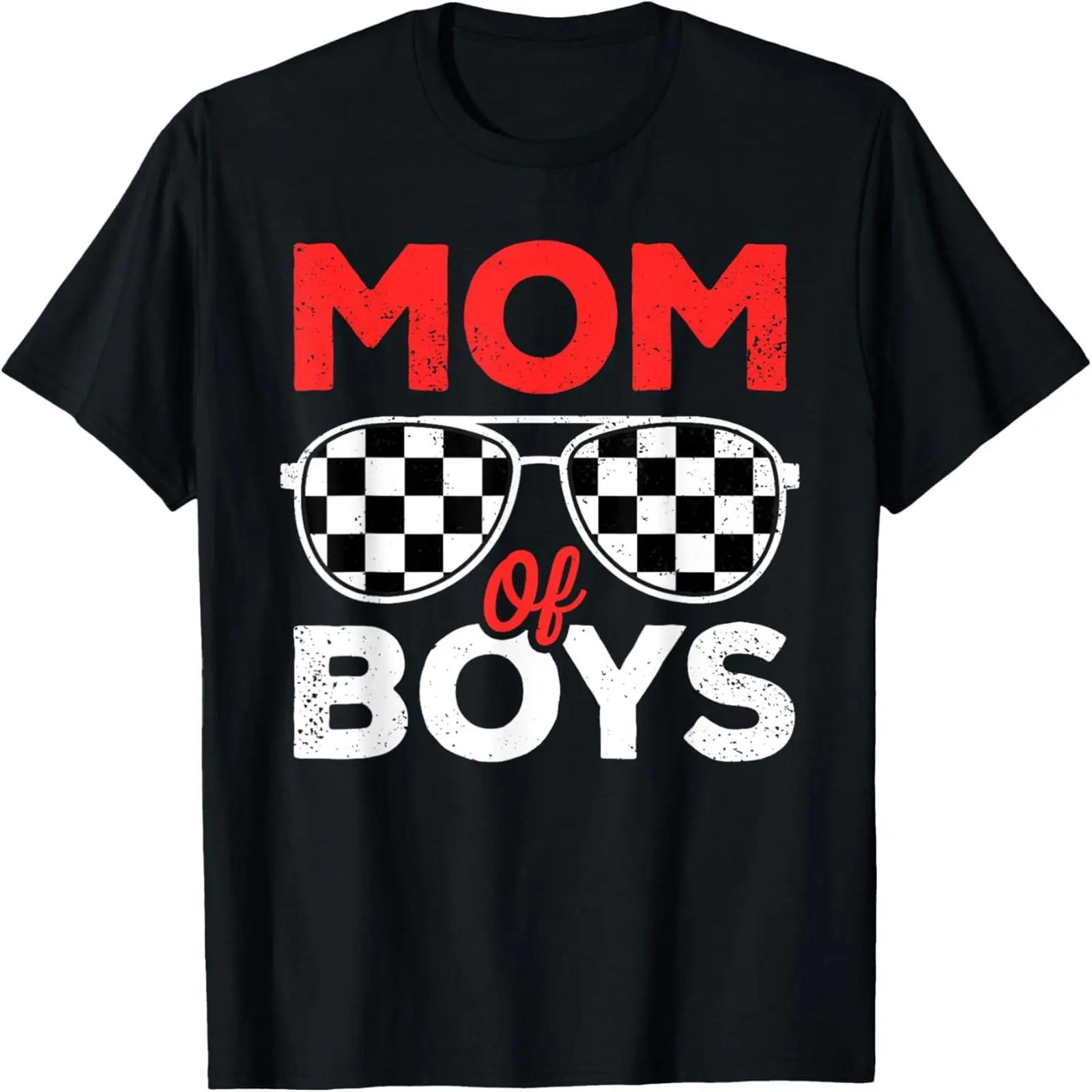 

Mom of Boys Mothers Day Race Car Checkered Mom of Boys T-Shirt XXXXXL
