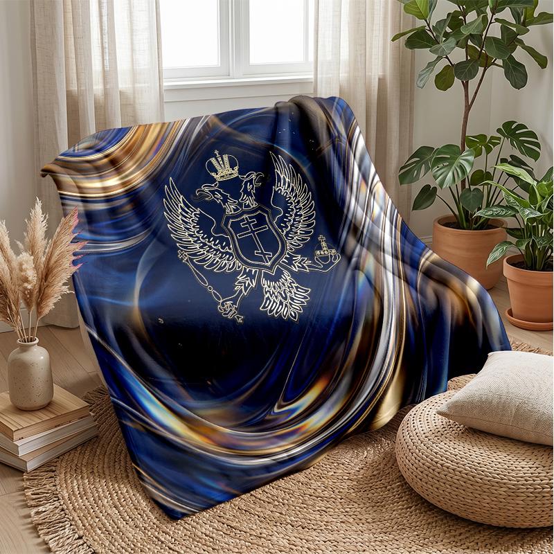 Serbia Printed Flannel Blanket Skin Friendly Warm Decorative Throw for Indoor Couch Bed Daily Use