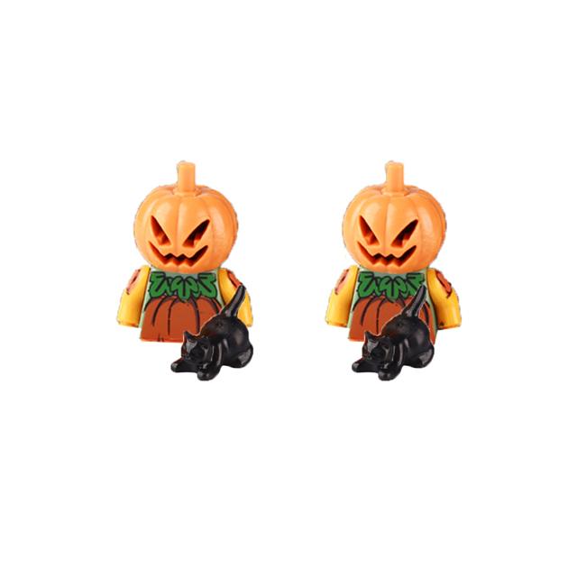 MOC Halloween Soldat Figur Kind Baustein Baum Spinne Schlange Pflanze Kürbis Skelett Fledermaus Grabstein Ziegelstein Geschenk Spielzeug Kind J067
