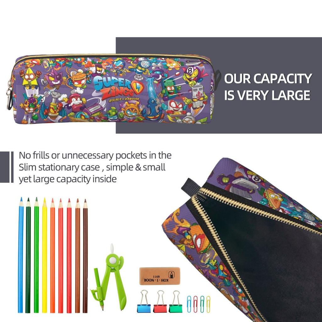 Creative Super Zings Pencil Case Funny Superzings Pencilcases Pen for Student Large Storage Bag School Supplies Gifts Stationery