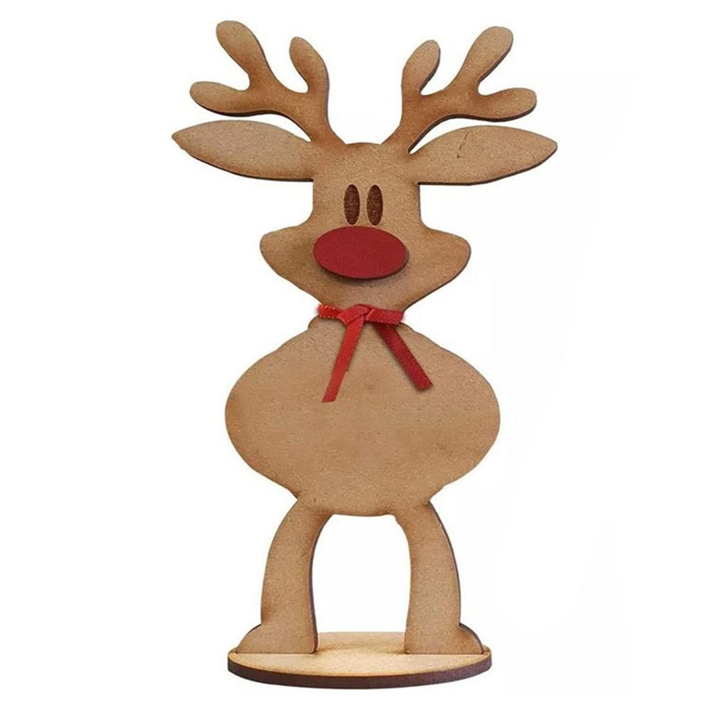 Reindeer Freestanding Place Card Wooden Xmas Dinner Table Name Card Holder for Holiday Party Decoration