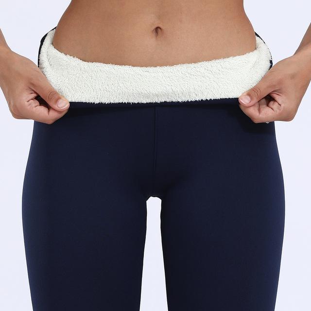 Extra Thick Winter Sherpa Leggings Women Outdoor Wear Fleece Lined Ankle Pants High Waist Stretchy Warm Thermal Cotton Pants