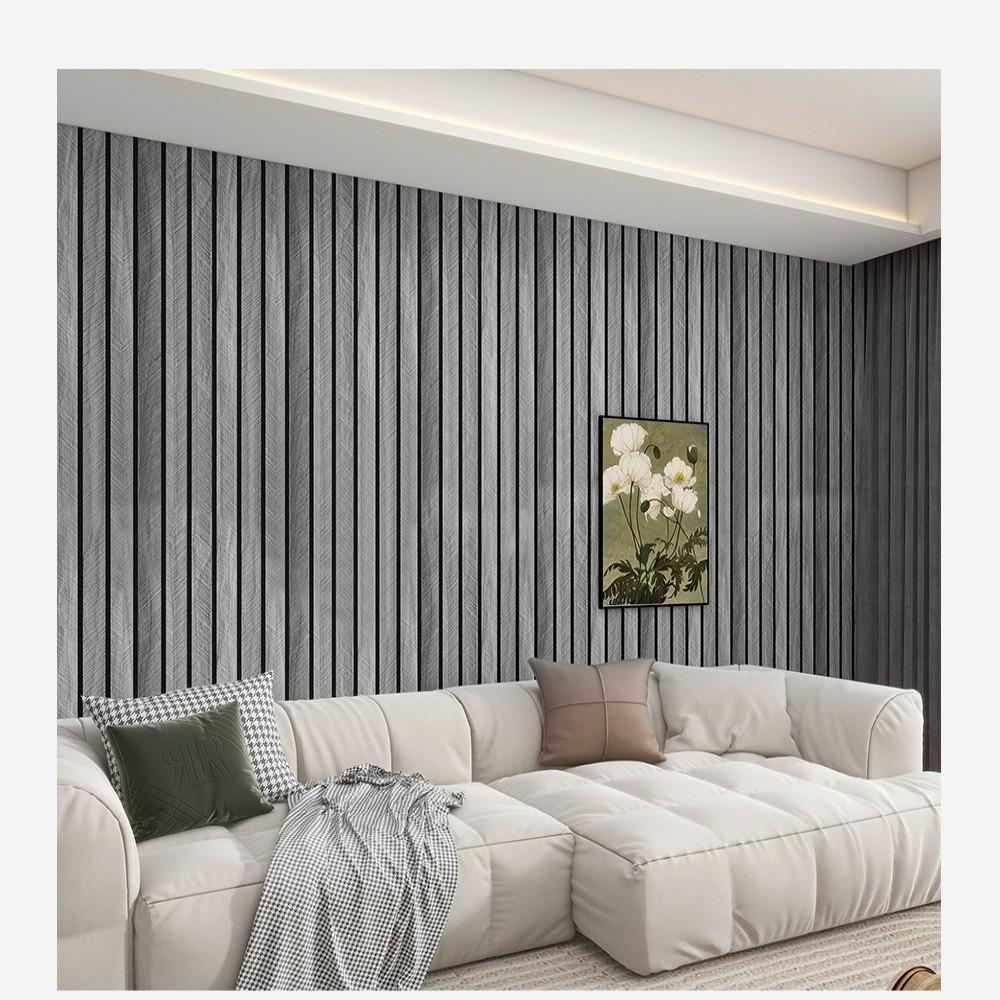 New Linear Wood Pattern 3D Foam Ceiling Self-adhesive Waterproof Home Wallpaper 0.6x3m Peel and Stick Wall Stickers