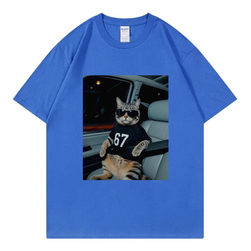 67 T-shirts Graphiques Mèmes Chat Cool Drôles Hommes Femmes Vêtements Mode T-shirt Oversize Été Décontracté Coton Manches Courtes T-shirts