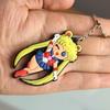 Anime Sailor Moon Keychain Figure Car Key Ring Double Side Chain Fans Collection Holder Bag Pendant Decoration Gift PVC Carry Mini Lightweight