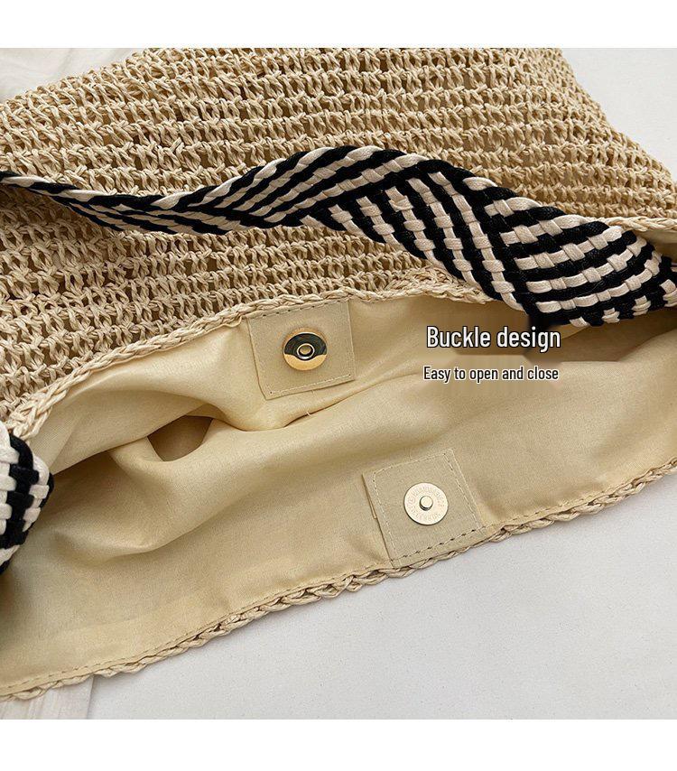 Korean Retro Handmade Woven Tote: Casual Fashion for Daily Commute & Travel