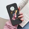 Buchstaben-Handyhülle für Honor X9b X9a Magic5 Lite Magic6 Lite 5G Hülle Retro-Blumen Rosa Schwarz Weiches TPU Initialen Silikon Fundas