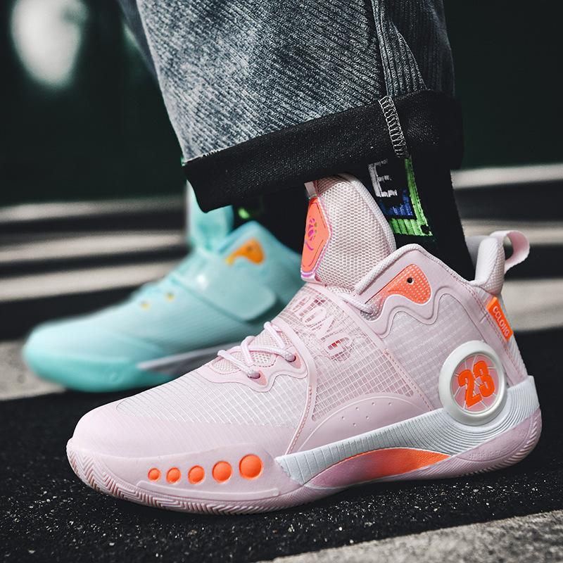 

20252025 new mandarin duck basketball shoes men s high-top youth student sports training running shoes 45