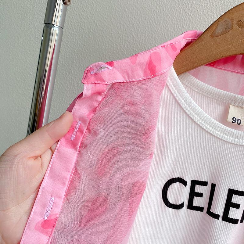 New Baby Girl Leopard Print Sun Protection Set - Long Sleeve Two-Piece