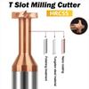 Round Handle T Slot Milling Cutter 4 Teeth Groove Cutter New Slotting Router Bits