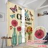 2pcs 2D Flat Printing Window Curtains Today I Choose Happy Butterflies Flowers Polyester Without Electricity Party Decorations