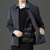 New Autumn Lapel Fashion Men's Jacket Solid Color High-end Business Casual Middle-aged Men's Top