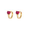S925 Sterling Silver Love Heart Diamond Ear Cuffs - Minimalist Peach Heart Design Earrings