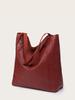 Women's Retro Waxed Leather Tote: Stylish, Soft, Large Capacity, One-Shoulder Handbag with Pockets