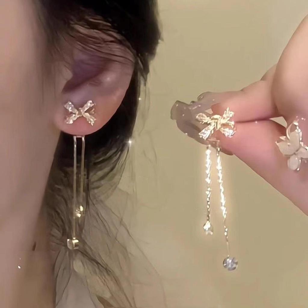 "Mondlicht Sterne" Lange Quasten Stern Ohrringe - Beinhaltet Optionen für nicht-gestochene Ohren