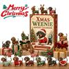 Christmas Stocking Stuffers 3D Dachshund Advent Calendar with 24 Unique Mini Dog Figures, Birthday Gifts for Children Countdown Toy Set Kids, Holiday