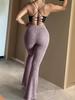 European Women's High Waist Flare Yoga Pants - Fitness & Casual Wear