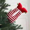 Large Christmas Elf Figurine Leg Ornament Santa Claus Legs Stuffed Elf Leg Tree Topper Xmas Tree Decorations