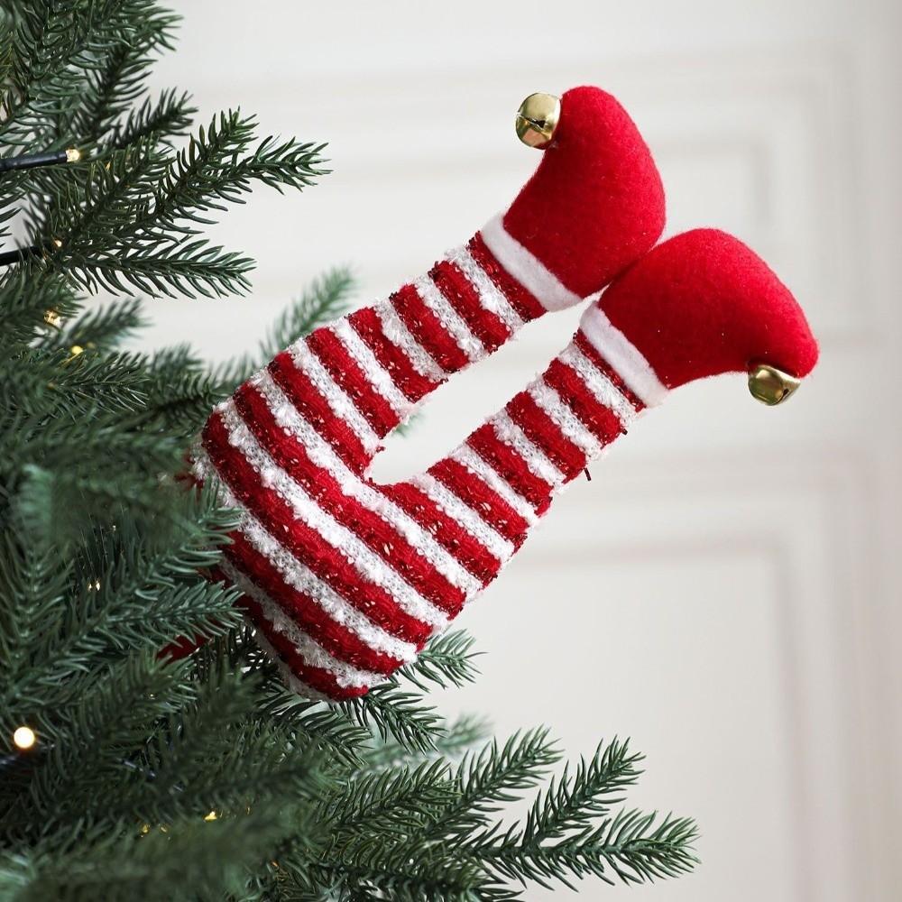 Large Christmas Elf Figurine Leg Ornament  Xmas Navidad Holiday Party Decorations