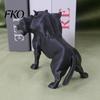 Fantasy Dog Figure 3D Printed Three-Headed Figurine, 3 Heads Black Sculpture, Red Eye Figurine Horror Mythical Animal Ornament for Home