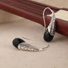Vintage Schwarz Kristall Wasser Tropfen Form Ohrringe für Frauen Persönlichkeit Silber Farbe Ohr Haken Party Schmuck Geschenke