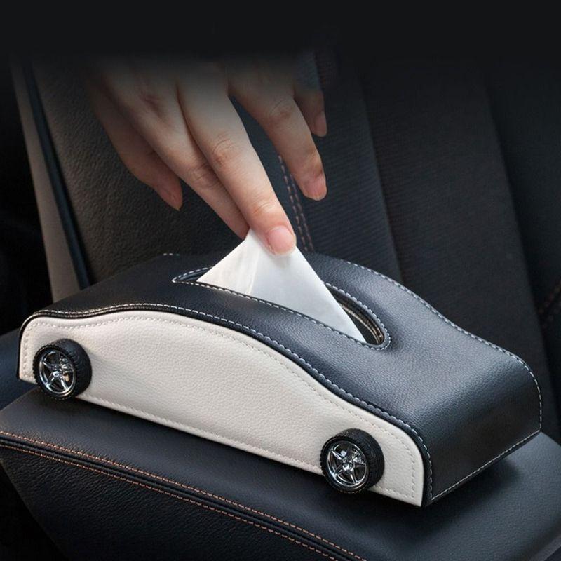 Creative Car Shape Tissue Box Decorative Heat-resistant Auto Napkin Holder Dirt-resistant Simulated Tire Tissue Dispenser
