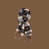 Acrylic Fibers Heart Thickened Scarf Long Tassel Shawl Korean Style Plaid Knitted Scarf  Couple