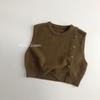 MtinyQueen Kids Knit Vest Solid Color Round Neck Sleeveless Sweater Boys Girls 80-130cm