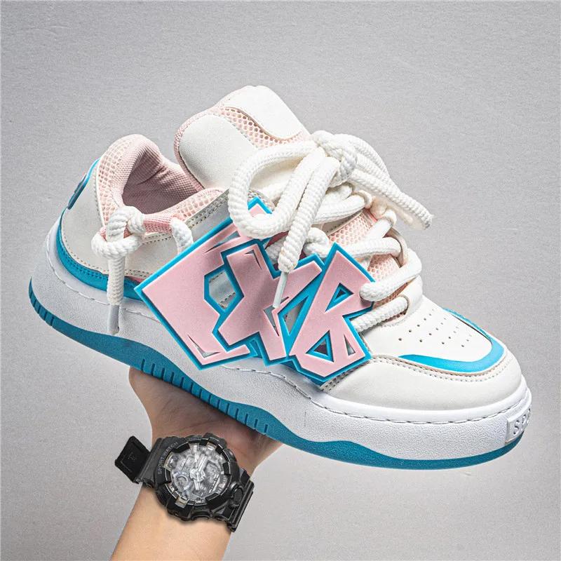 Trend Shoes For Men New Chunky Vulcanized Punk Shoes Sneakers Men 2024 Good Quality Street Style Sport Running Sneakers Men New