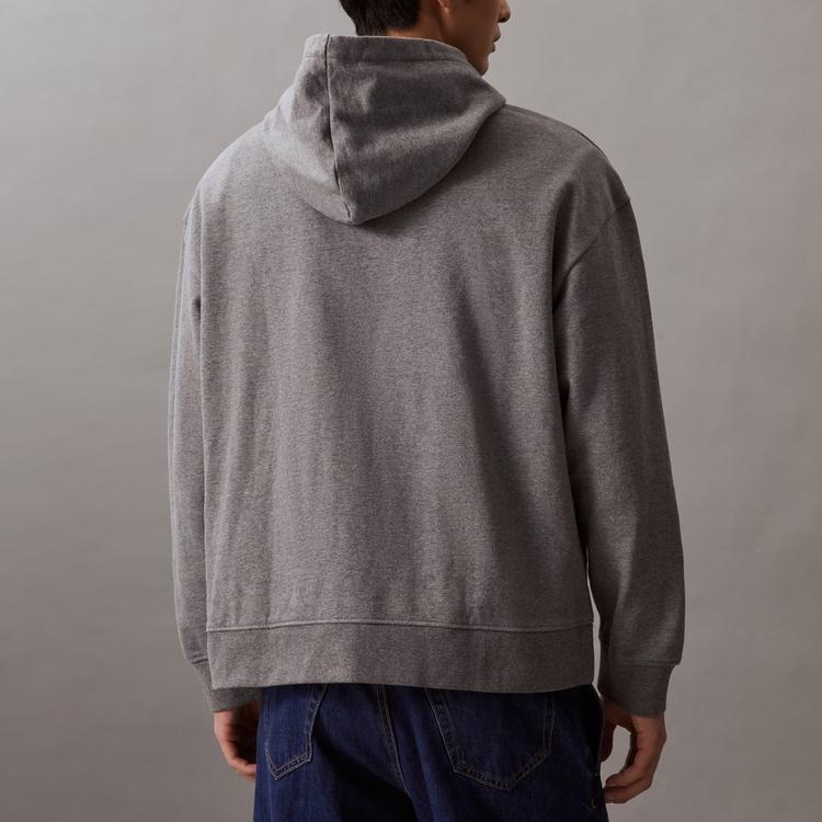 Calvin Klein Fashionable Pure Cotton Simple Versatile Embroidered Letter Hoodie Men Hoodies Gray 40HM231-030