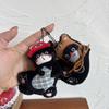 Kawaii Cartoon Bow Siamese Cat Plush Pendant Keychain Cute Animal Kitty Plush Backpack Decoration Pendant Accessories Gift