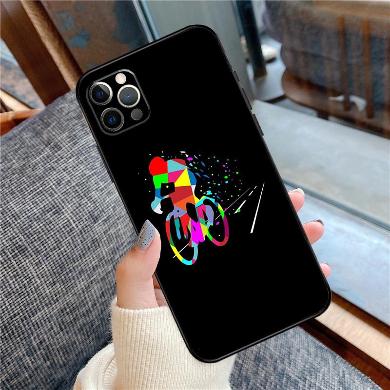 

Bike Cycling Art Phone Case For iPhone 16 15 14 13 12 11 Pro Max 12 13 mini XR 15 16 Plus 16e Cover Shell iPhone 16 Plus