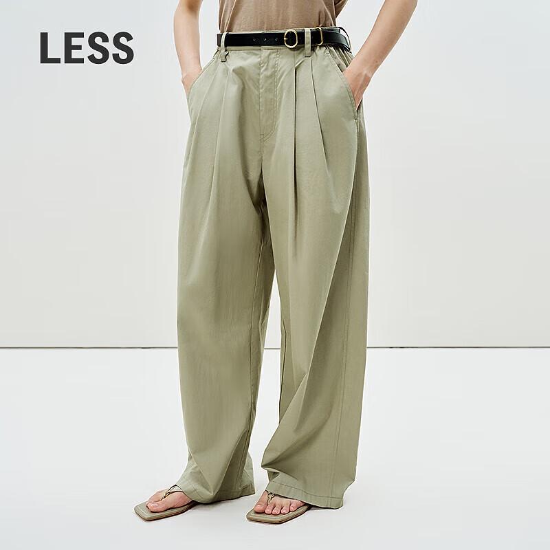 LESS 2025 Summer Cotton Loose Wide-Leg Pants XS