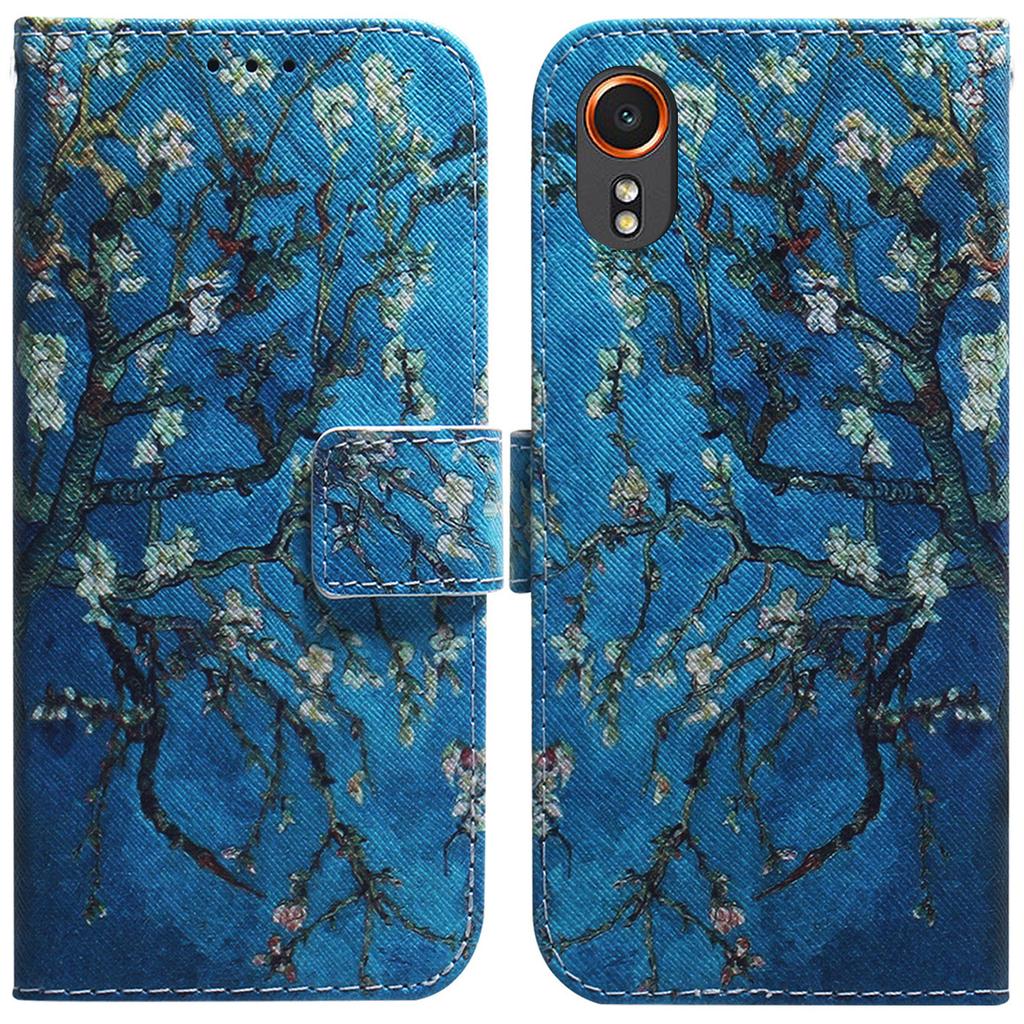 For Samsung Galaxy Xcover7 Case PU Leather Pattern Magnetic Clasp Stand Function Phone Cover