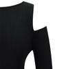Tobaseu Slim Fit Shoulder Cutout Knit Dress (Black)