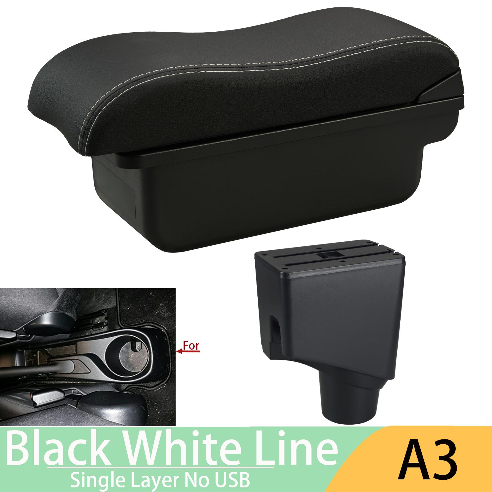 For Toyota Yaris Hybrid Armrest Box 2015-2023 Car Center Console Storage Box USB Charging Interior Retrofit Accessories Parts A3 White Line No USB